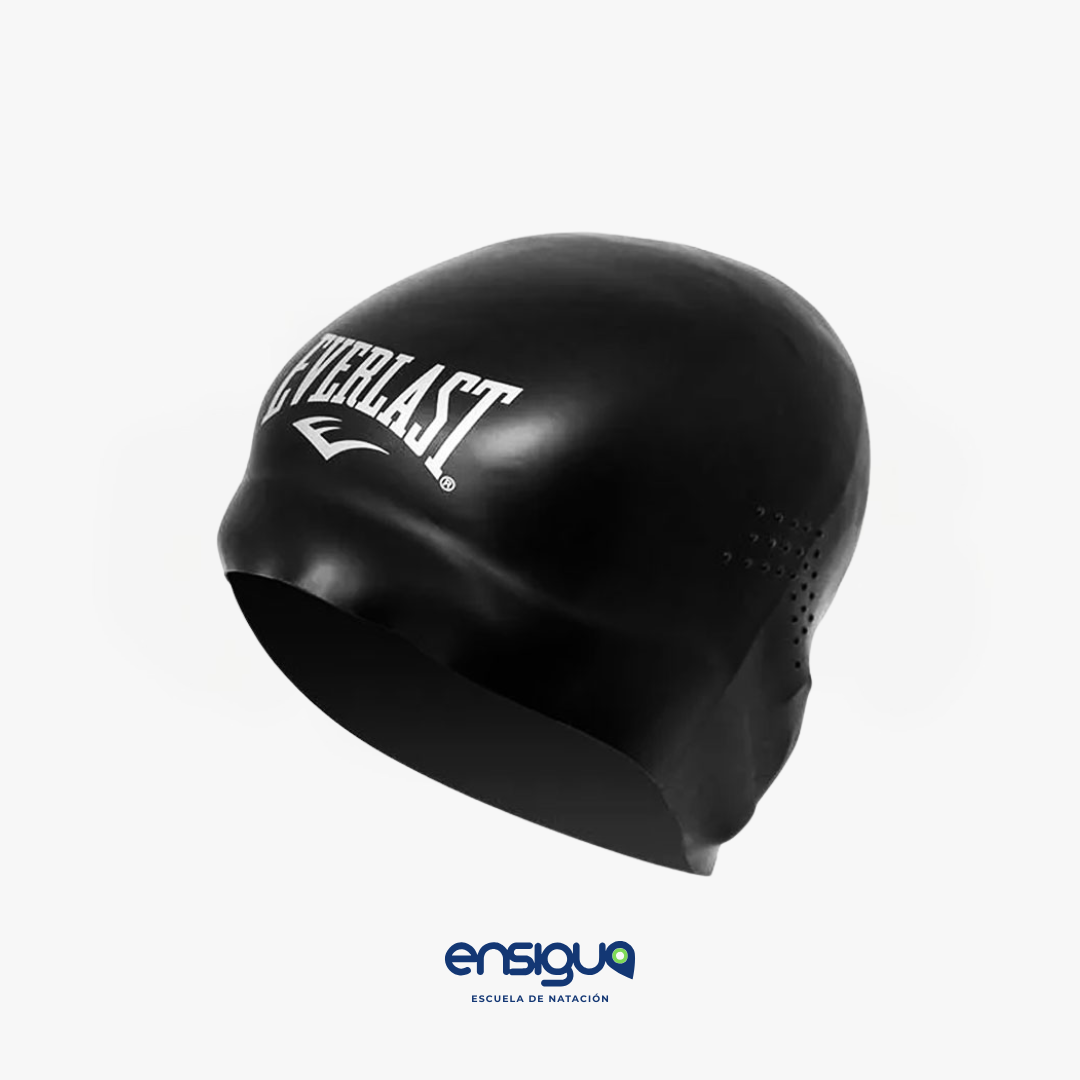 EVERLAST SILICONE SWIM CAP LONG HAIR BLACK